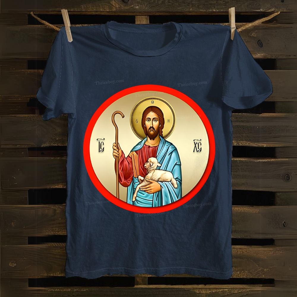 Orthodox icon christian circle Cotton T-shirt