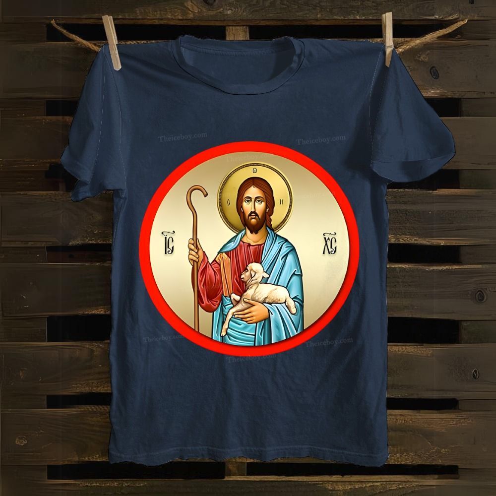 Orthodox icon christian circle Cotton T-shirt