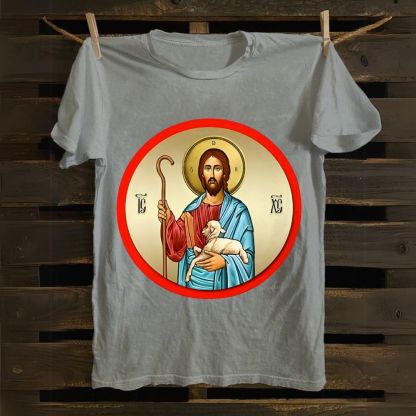 Orthodox icon christian circle Cotton T-shirt