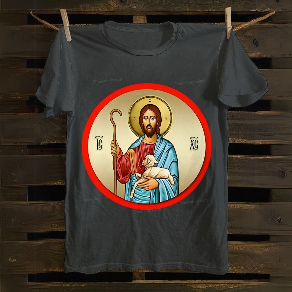 Orthodox icon christian circle Cotton T-shirt