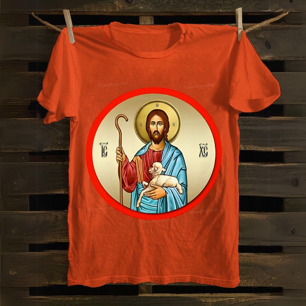 Orthodox icon christian circle Cotton T-shirt