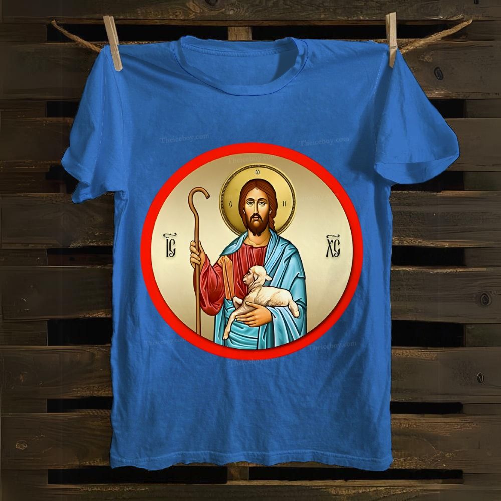 Orthodox icon christian circle Cotton T-shirt