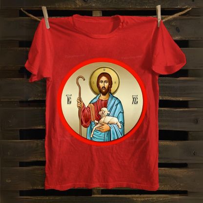 Orthodox icon christian circle Cotton T-shirt