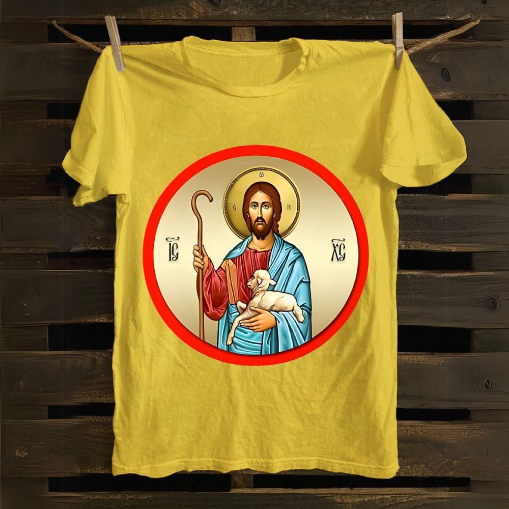 Orthodox icon christian circle Cotton T-shirt