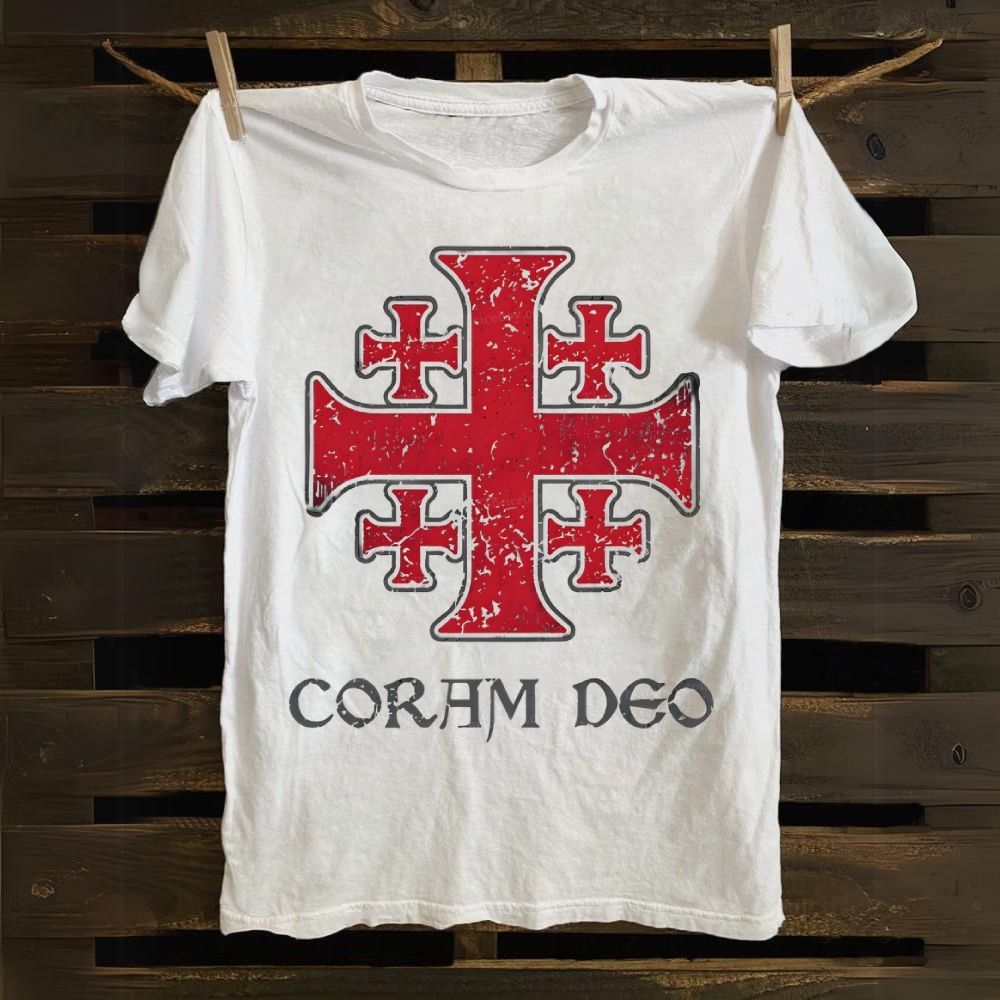 Coram Deo Jerusalem Cross Cotton T-shirt