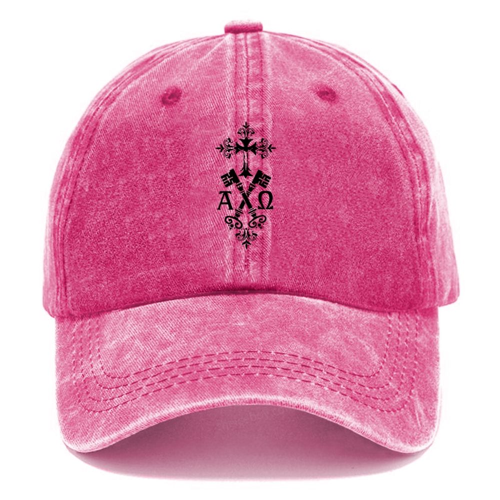 A Ω  Unisex Vintage Casual Washed Cap