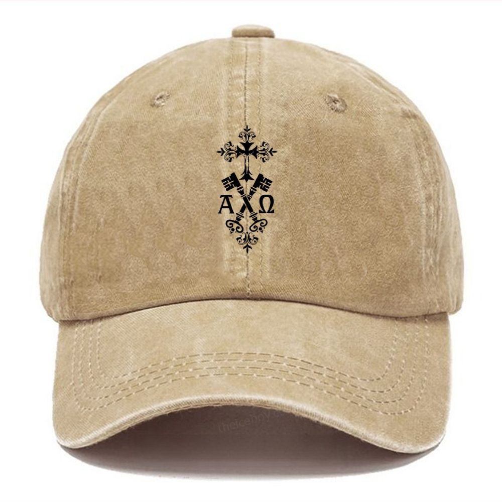 A Ω  Unisex Vintage Casual Washed Cap