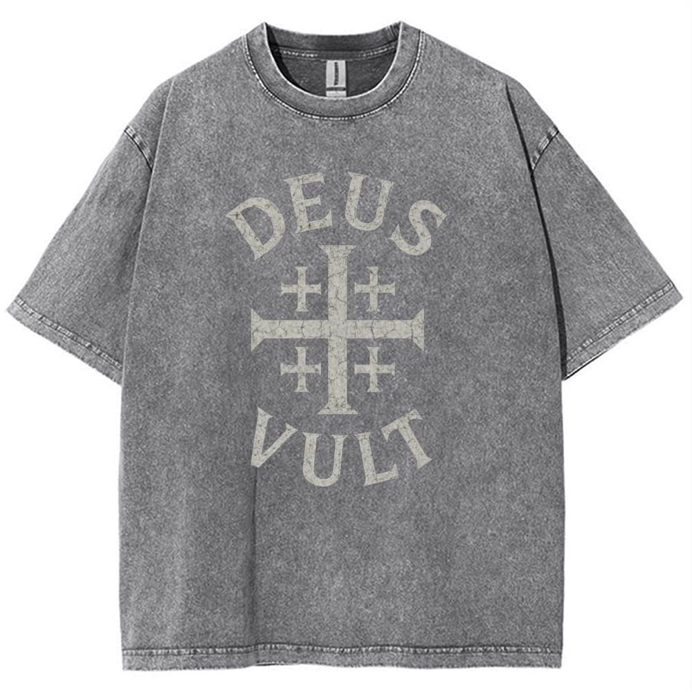Deus Vult Snowflake Vintage Cotton T-Shirt