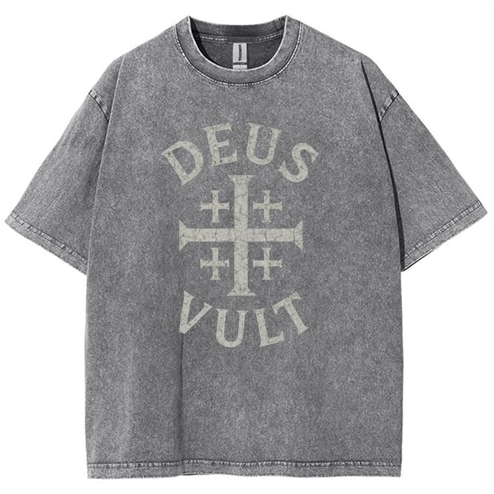 Deus Vult Snowflake Vintage Cotton T-Shirt