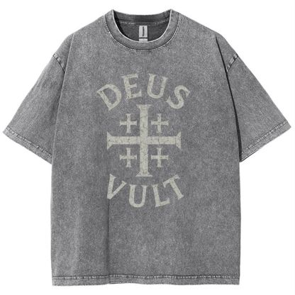 Deus Vult Snowflake Vintage Cotton T-Shirt