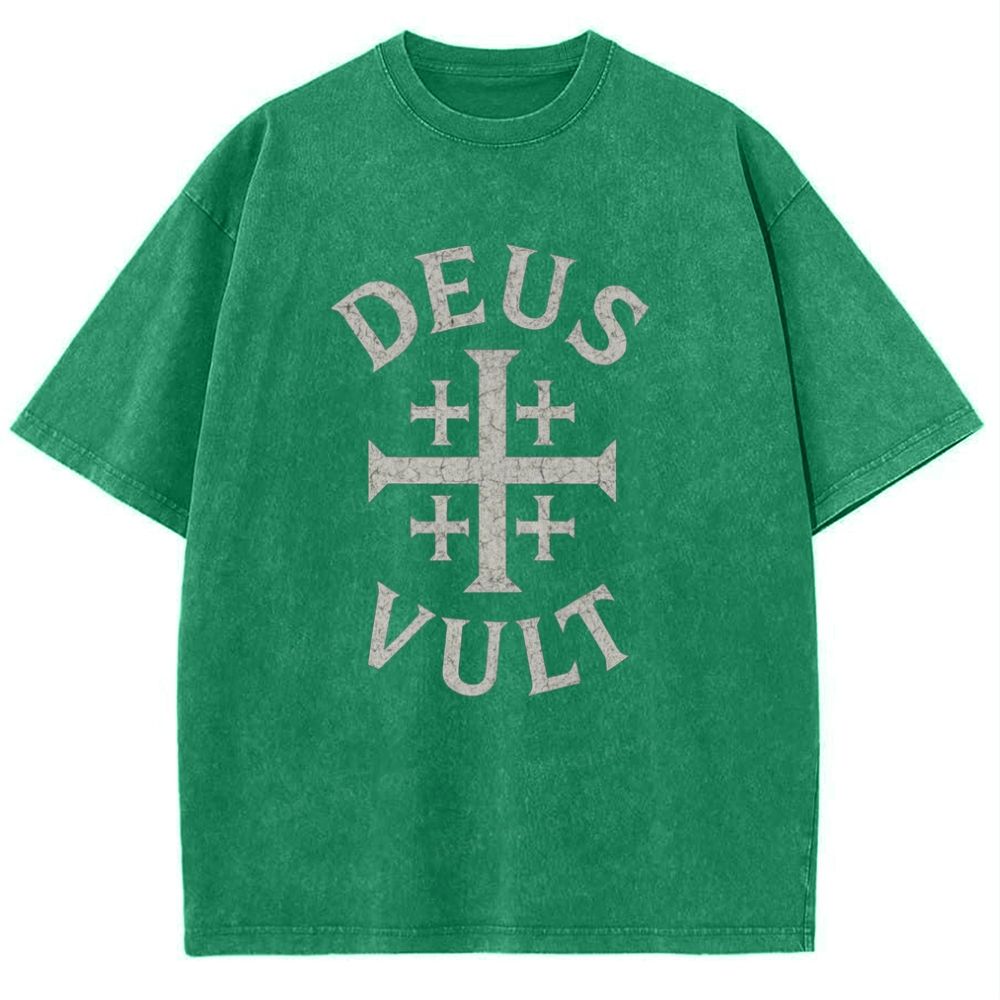 Deus Vult Snowflake Vintage Cotton T-Shirt