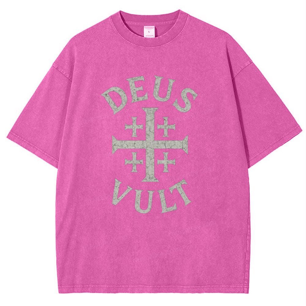 Deus Vult Snowflake Vintage Cotton T-Shirt