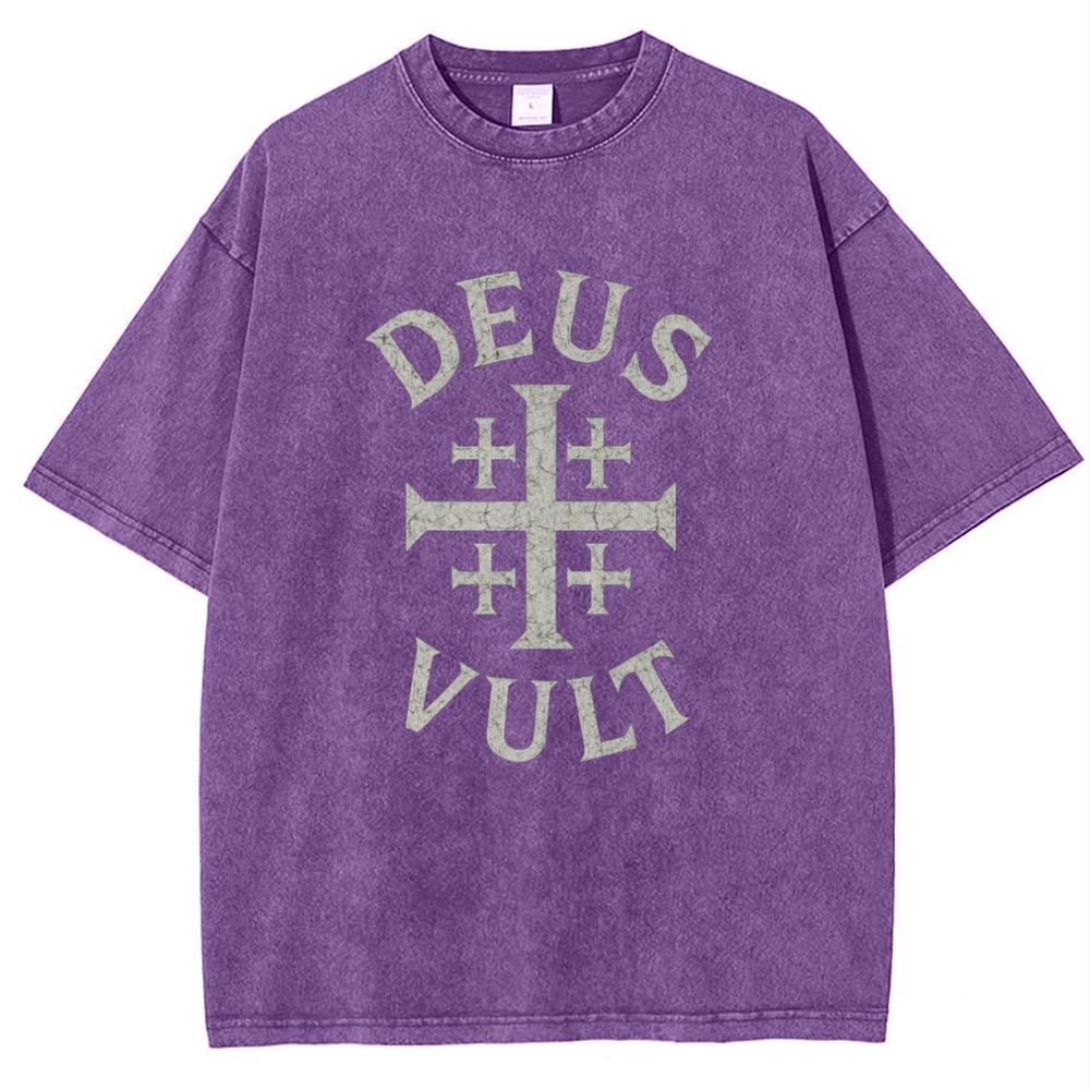 Deus Vult Snowflake Vintage Cotton T-Shirt