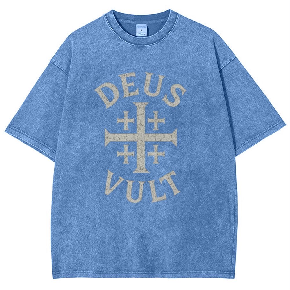 Deus Vult Snowflake Vintage Cotton T-Shirt