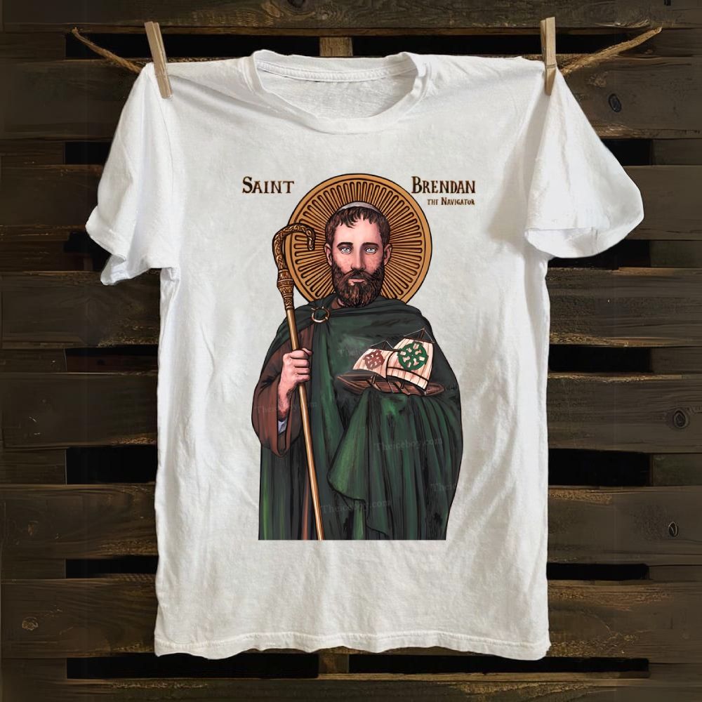 St. Brendan the Navigator icon Cotton T-shirt