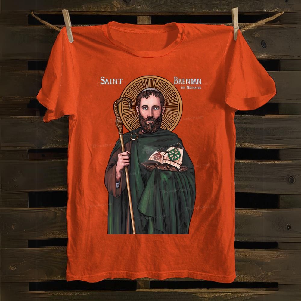 St. Brendan the Navigator icon Cotton T-shirt