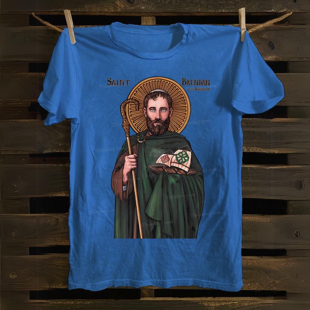 St. Brendan the Navigator icon Cotton T-shirt