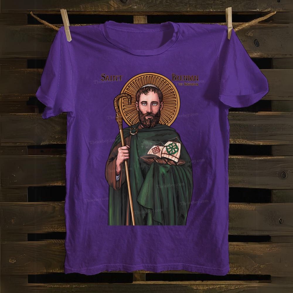 St. Brendan the Navigator icon Cotton T-shirt
