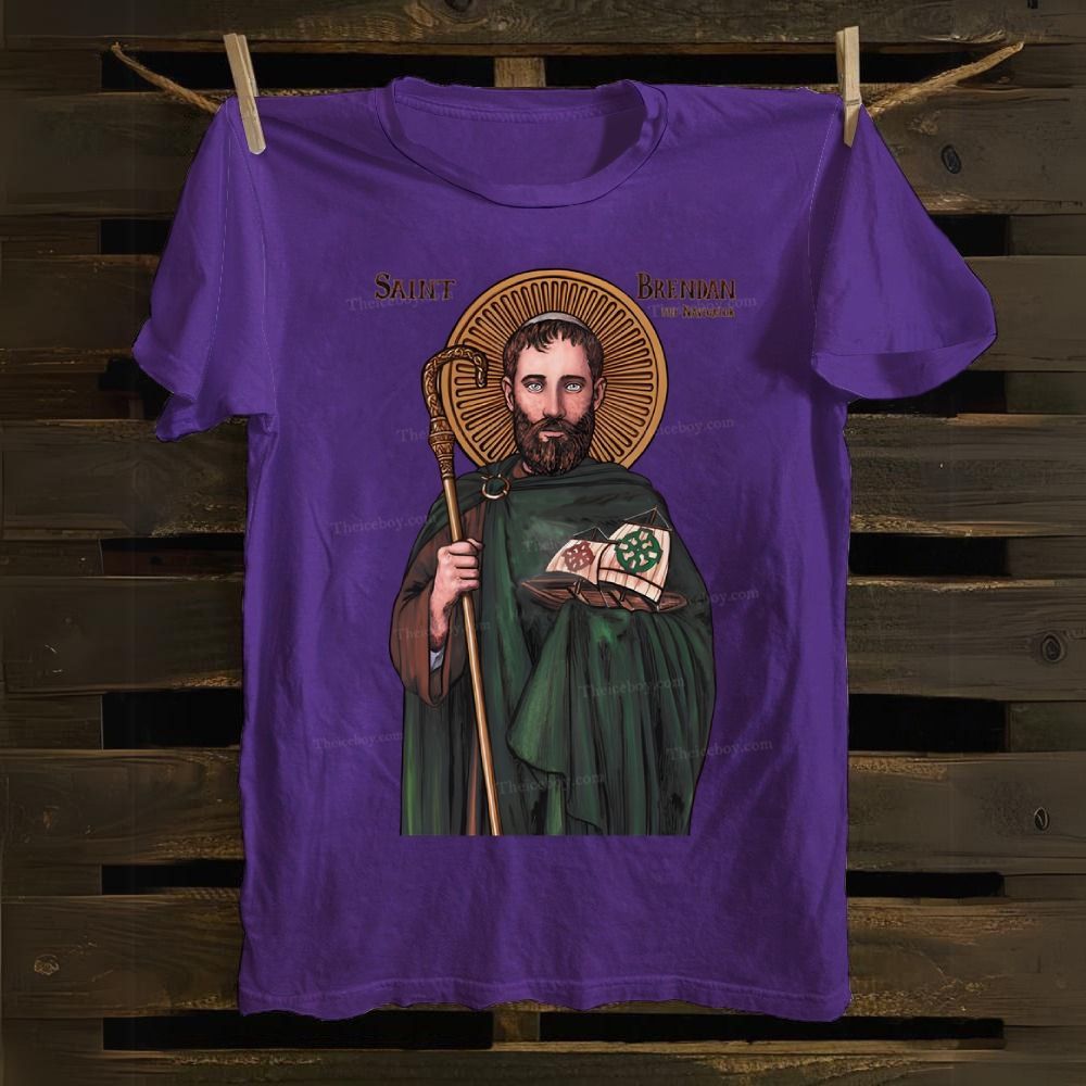 St. Brendan the Navigator icon Cotton T-shirt