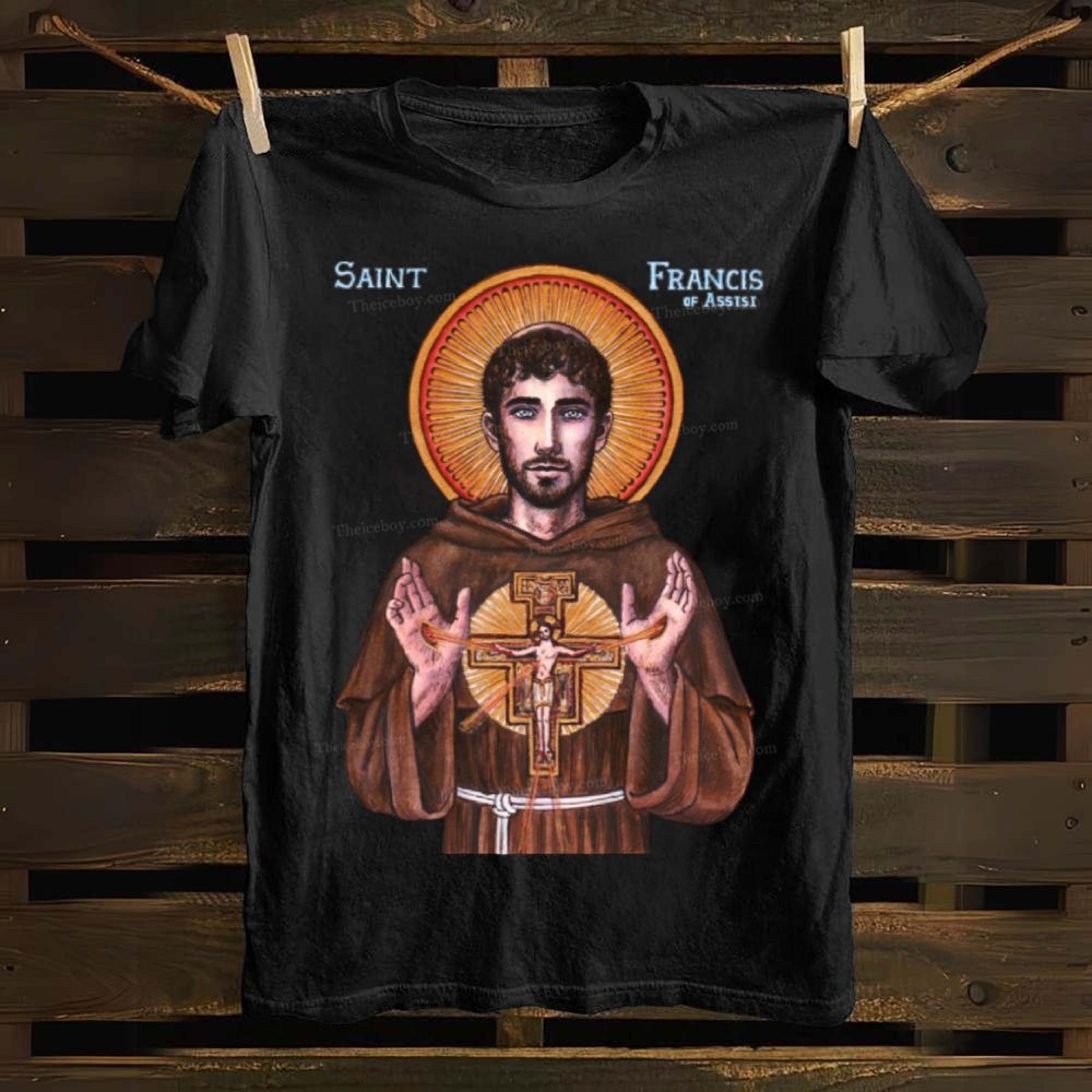 Theophilia St. Francis of Assisi Icon Cotton T-shirt