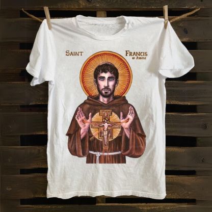 Theophilia St. Francis of Assisi Icon Cotton T-shirt