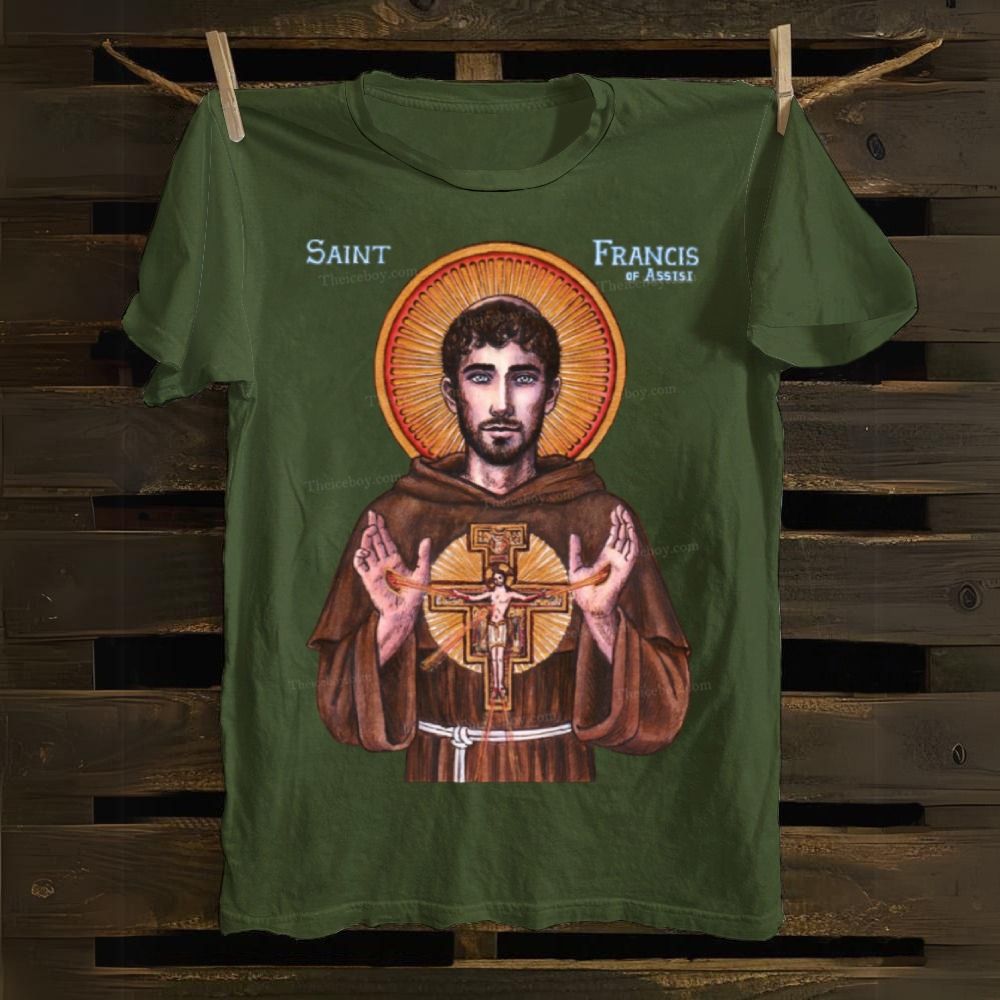 Theophilia St. Francis of Assisi Icon Cotton T-shirt