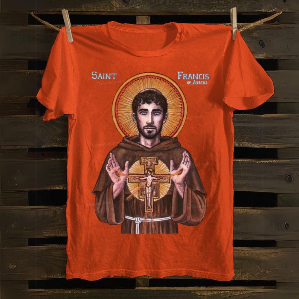 Theophilia St. Francis of Assisi Icon Cotton T-shirt