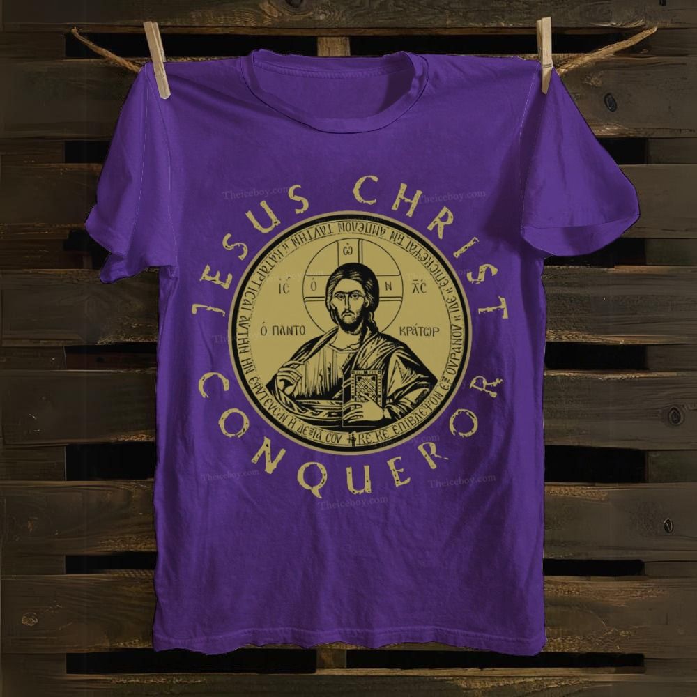 Jesus Christ Conqueror Orthodox Christianity Cotton T-shirt