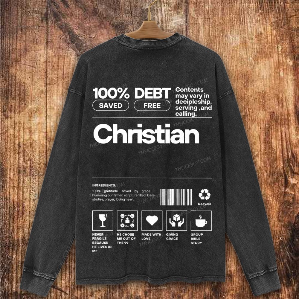 Christian doctrine and Grace Christian Washed Sweatshirt