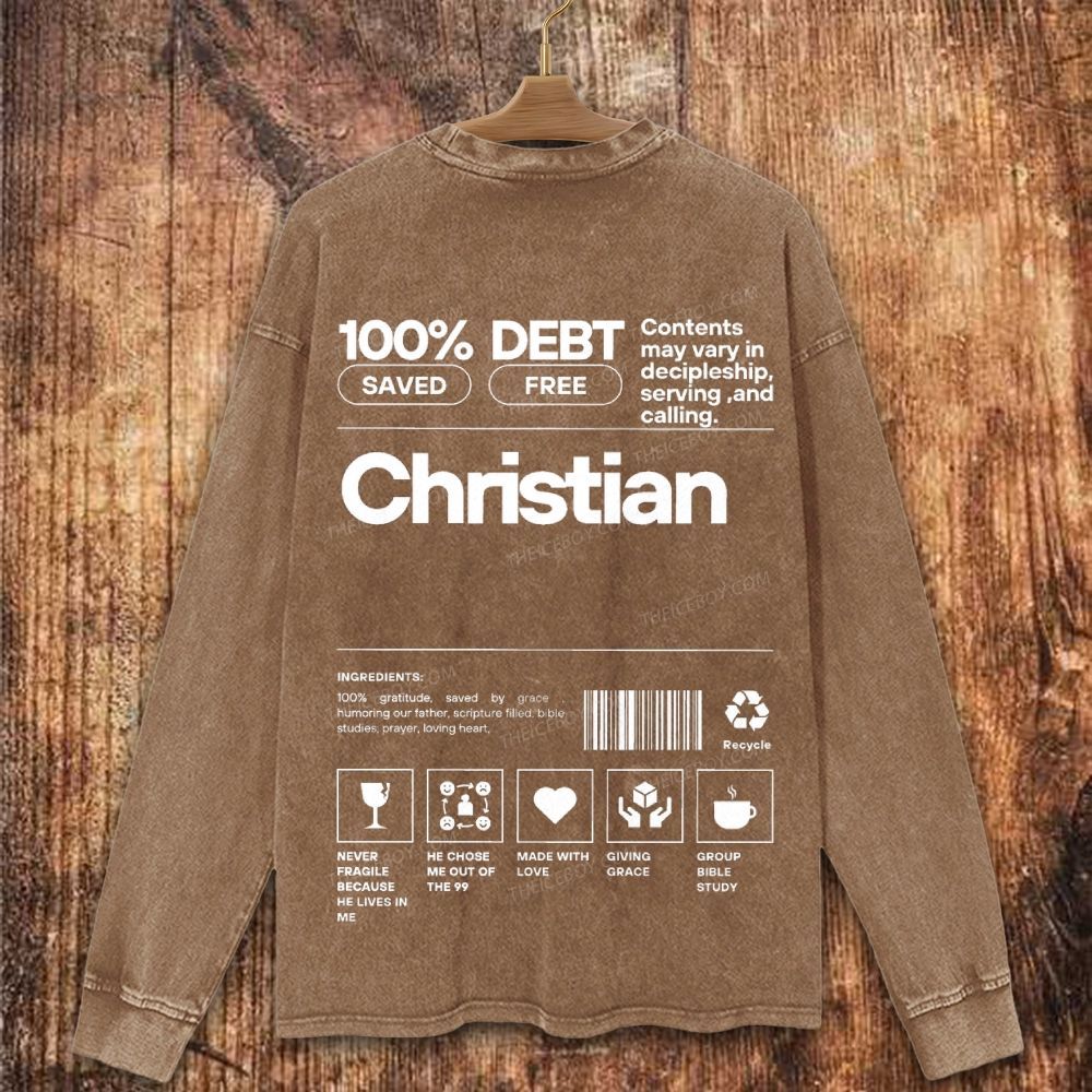 Christian doctrine and Grace Christian Washed Sweatshirt