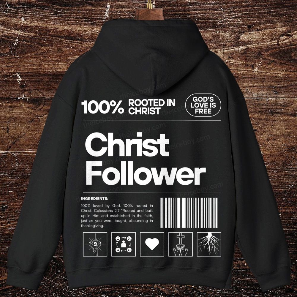 Christ Follower-One hundred percent rooted in Christ Oversized Cotton Hoodies