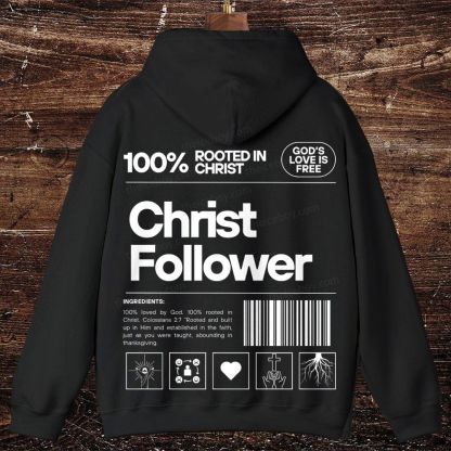 Christ Follower-One hundred percent rooted in Christ Oversized Cotton Hoodies