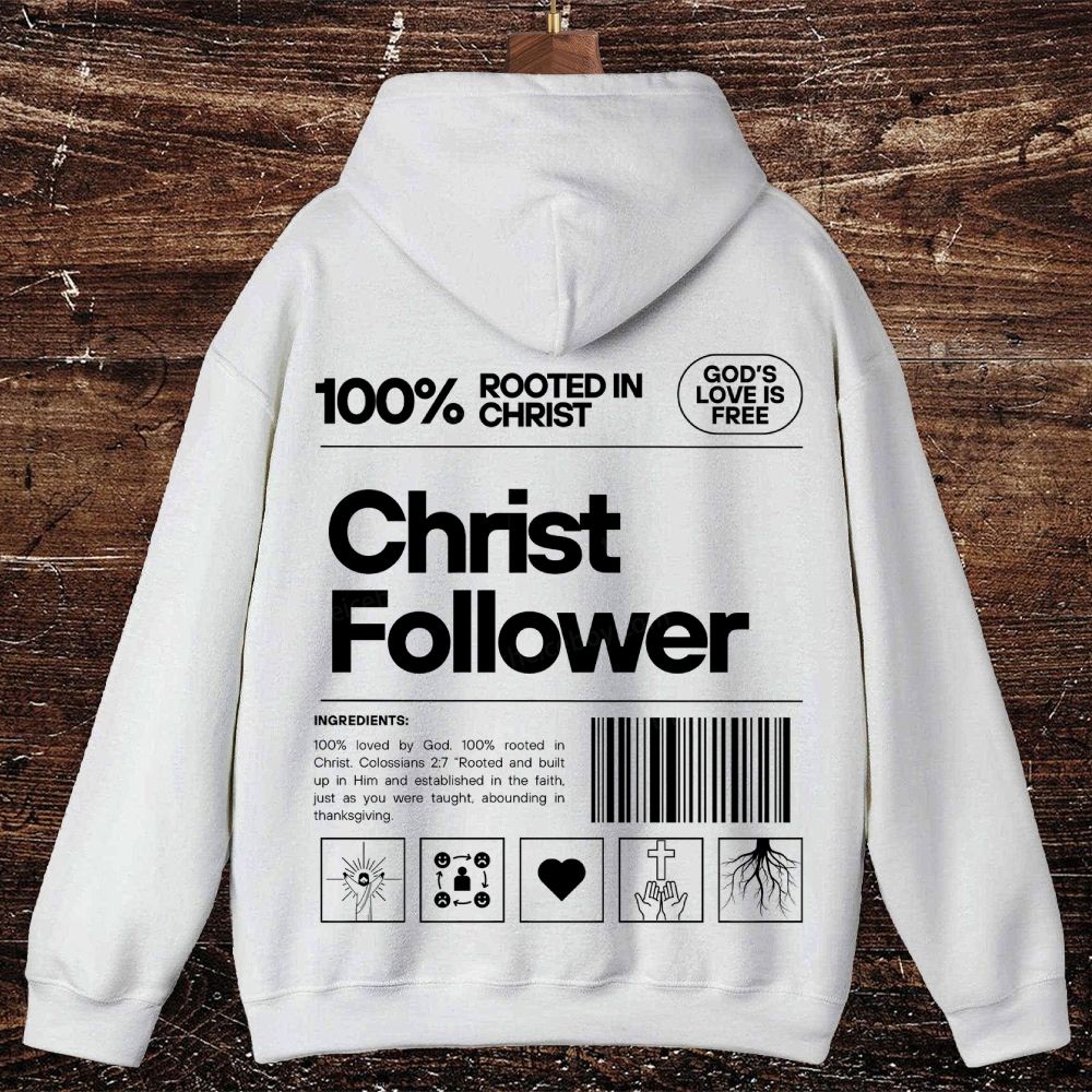 Christ Follower-One hundred percent rooted in Christ Oversized Cotton Hoodies