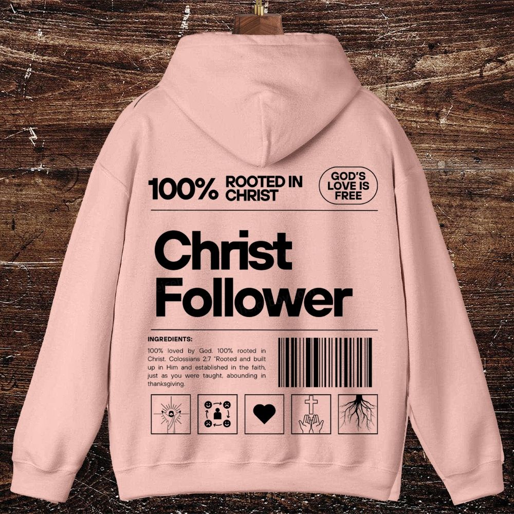 Christ Follower-One hundred percent rooted in Christ Oversized Cotton Hoodies