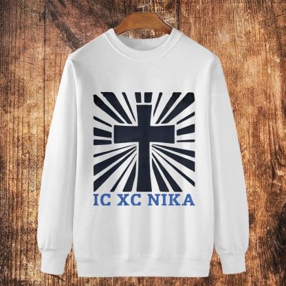 Ic Xc Nika Cross Cotton Crewneck Sweatshirt