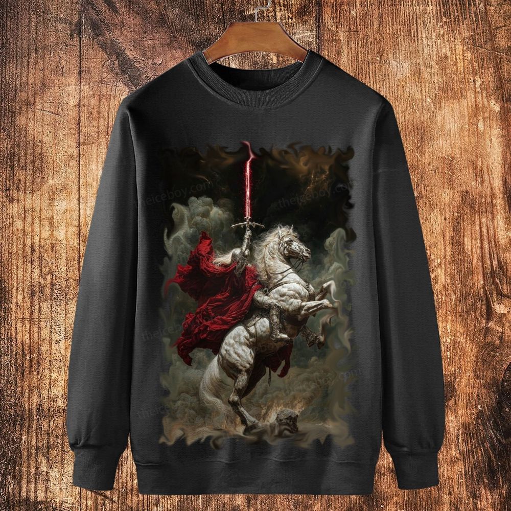 God of Victory Tramples Cotton Crewneck Sweatshirt