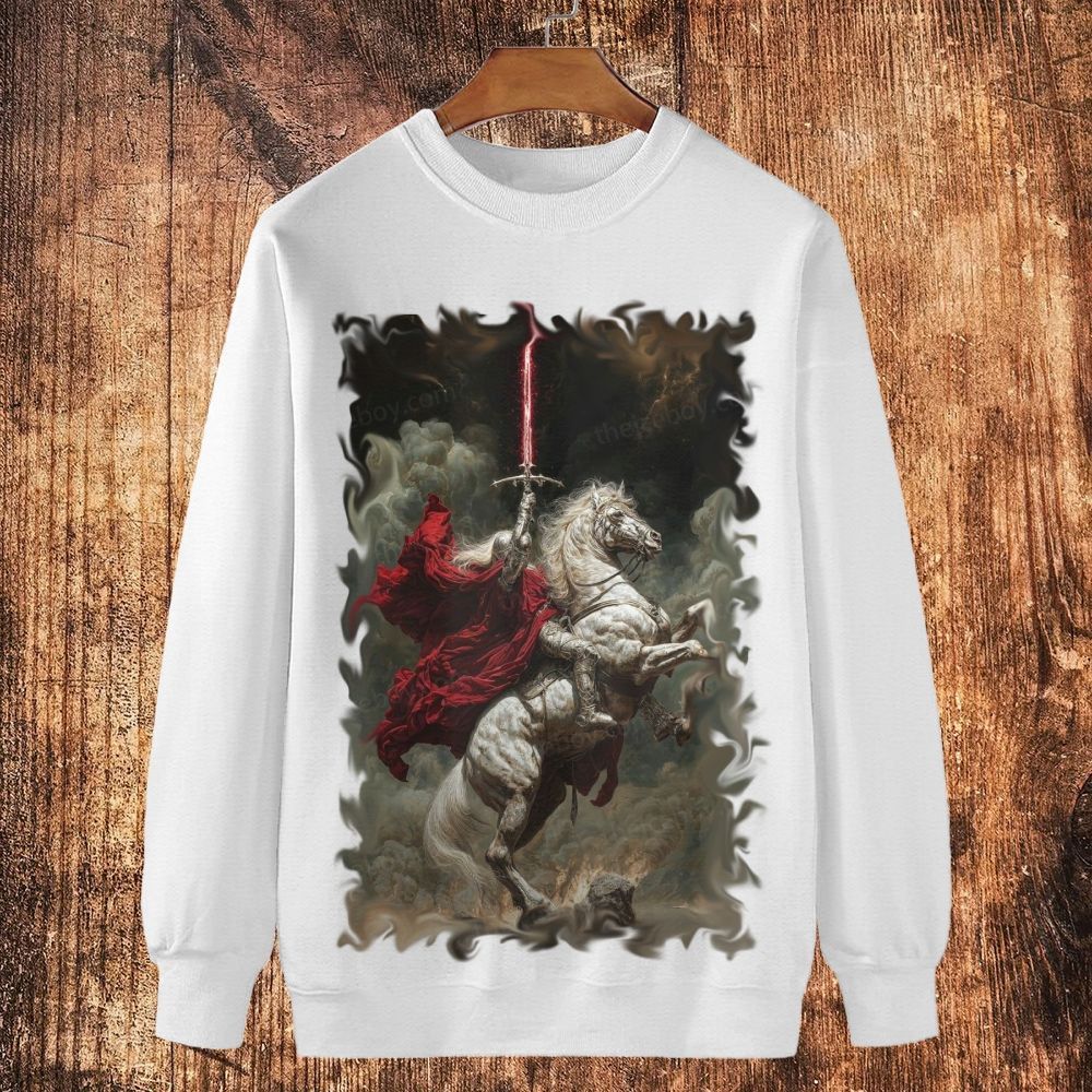 God of Victory Tramples Cotton Crewneck Sweatshirt