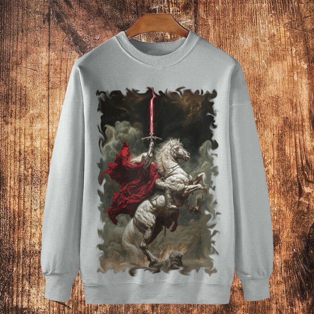 God of Victory Tramples Cotton Crewneck Sweatshirt