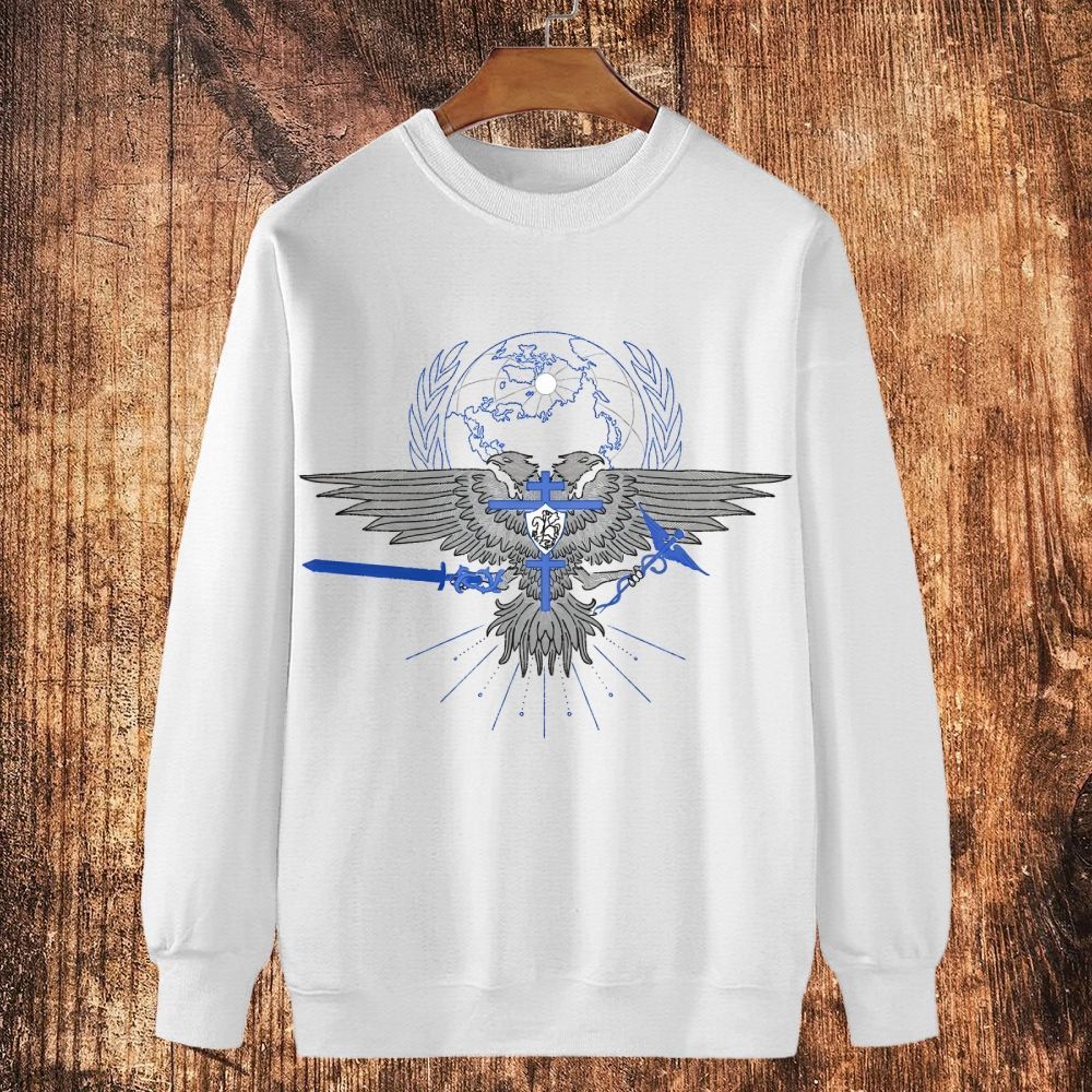 Orthodox Double-Headed Eagle Cross Cotton Crewneck Sweatshirt