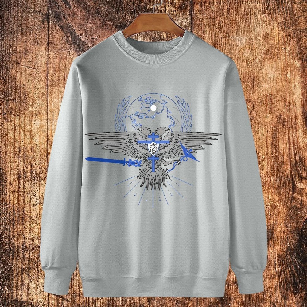 Orthodox Double-Headed Eagle Cross Cotton Crewneck Sweatshirt