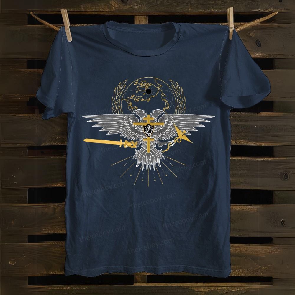 Orthodox Double-Headed Eagle Cross　Cotton T-shirt