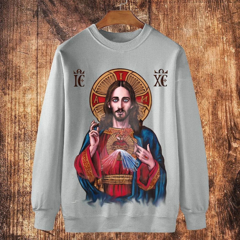 Holy Jesus Christ Victory Cotton Crewneck Sweatshirt