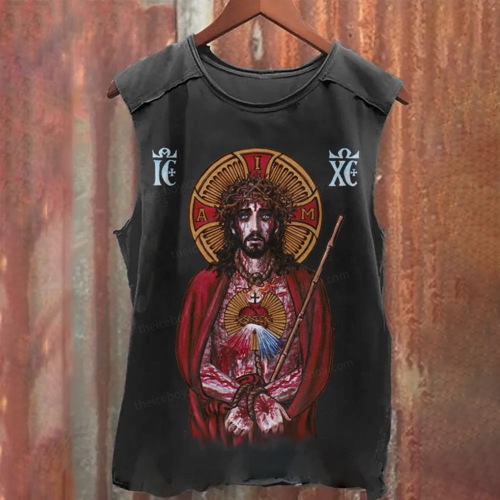 The Pain Of The Cross Washed Tank Top