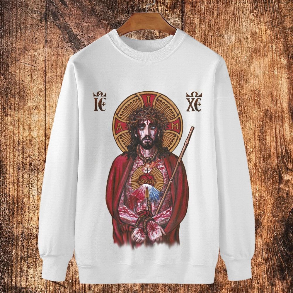 The Pain Of The Cross Cotton Crewneck Sweatshirt