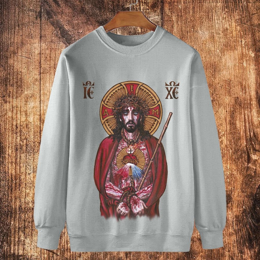 The Pain Of The Cross Cotton Crewneck Sweatshirt