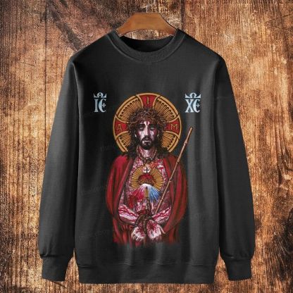 The Pain Of The Cross Cotton Crewneck Sweatshirt