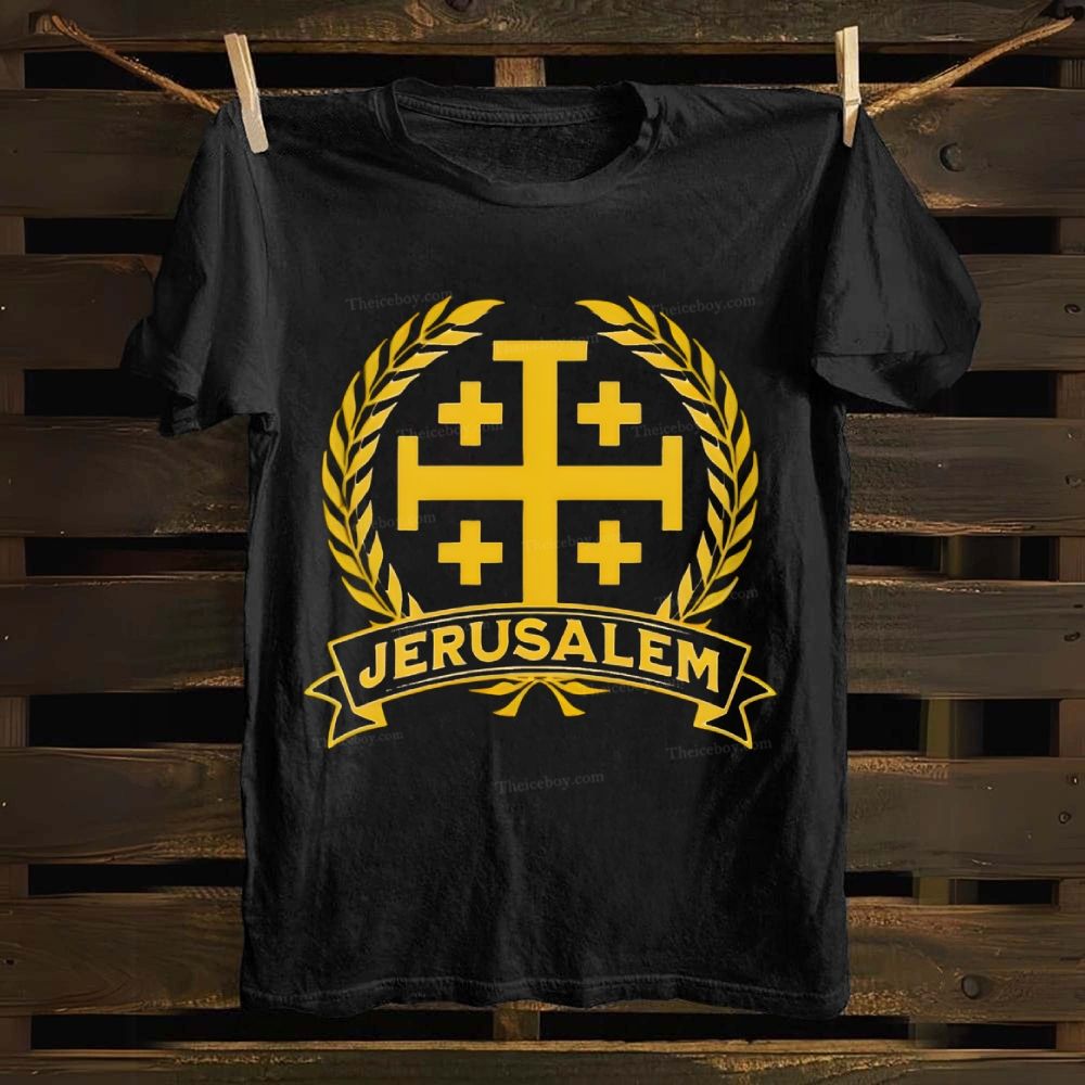 Jerusalem Cross Medieval Kingdom of Jerusalem Symbol Cotton T-shirt