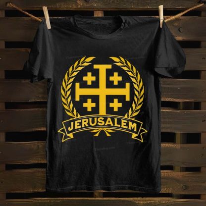 Jerusalem Cross Medieval Kingdom of Jerusalem Symbol Cotton T-shirt