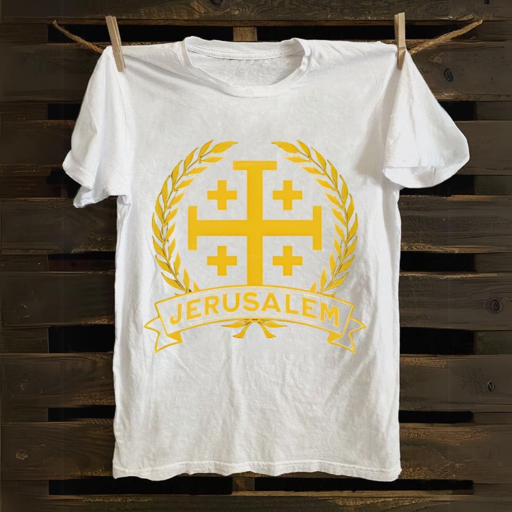 Jerusalem Cross Medieval Kingdom of Jerusalem Symbol Cotton T-shirt