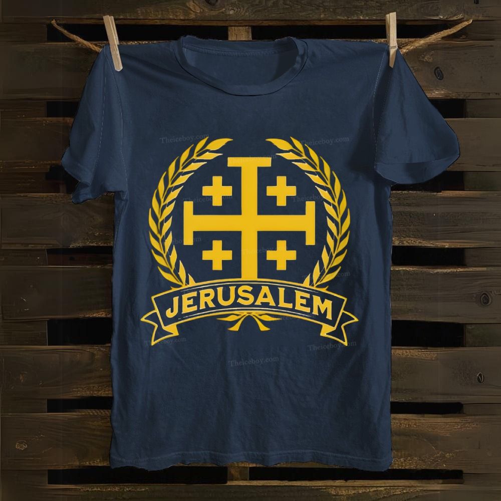 Jerusalem Cross Medieval Kingdom of Jerusalem Symbol Cotton T-shirt